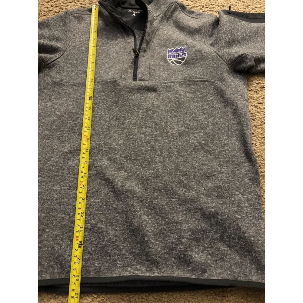 Sacramento Kings Antigua Fortune 1/4 Zip Sweater Pullover NBA Gray Medium JBHS